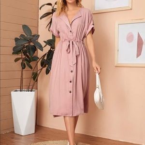 Silky casual dress. Button up.